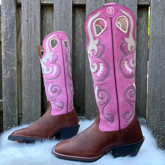TONY LAMA NEW Buckaroo 3R Madera Pink Bella Tall Knee High Western Boots - Picture 5 of 15